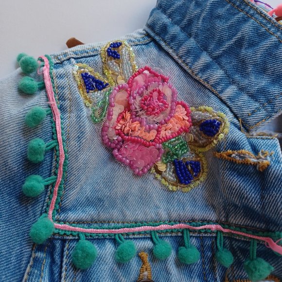 SOLD! - Antica Sartoria by Giacomo Cinque of Positano Italy, Jean Jacket, Size 6 - Picture 5 of 12